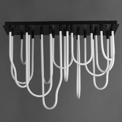 Soleil 14-Light LED Square Flush Mount in Black