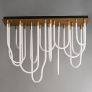 Soleil 14-Light LED Square Flush Mount in Natural Aged Brass