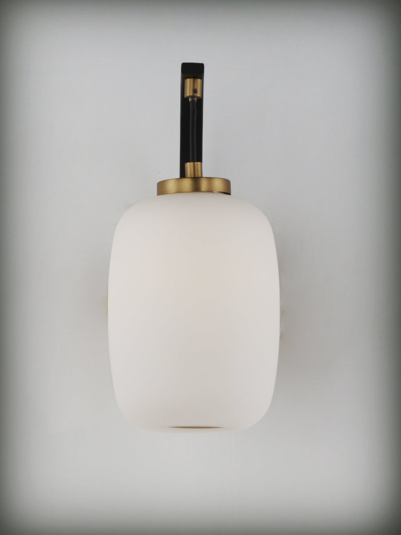Soji 10.25" Tall LED Arm Wall Sconce in Black / Gold