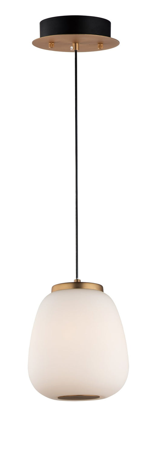 Soji 2-Light 8.75" Tall LED Pendant in Black / Gold