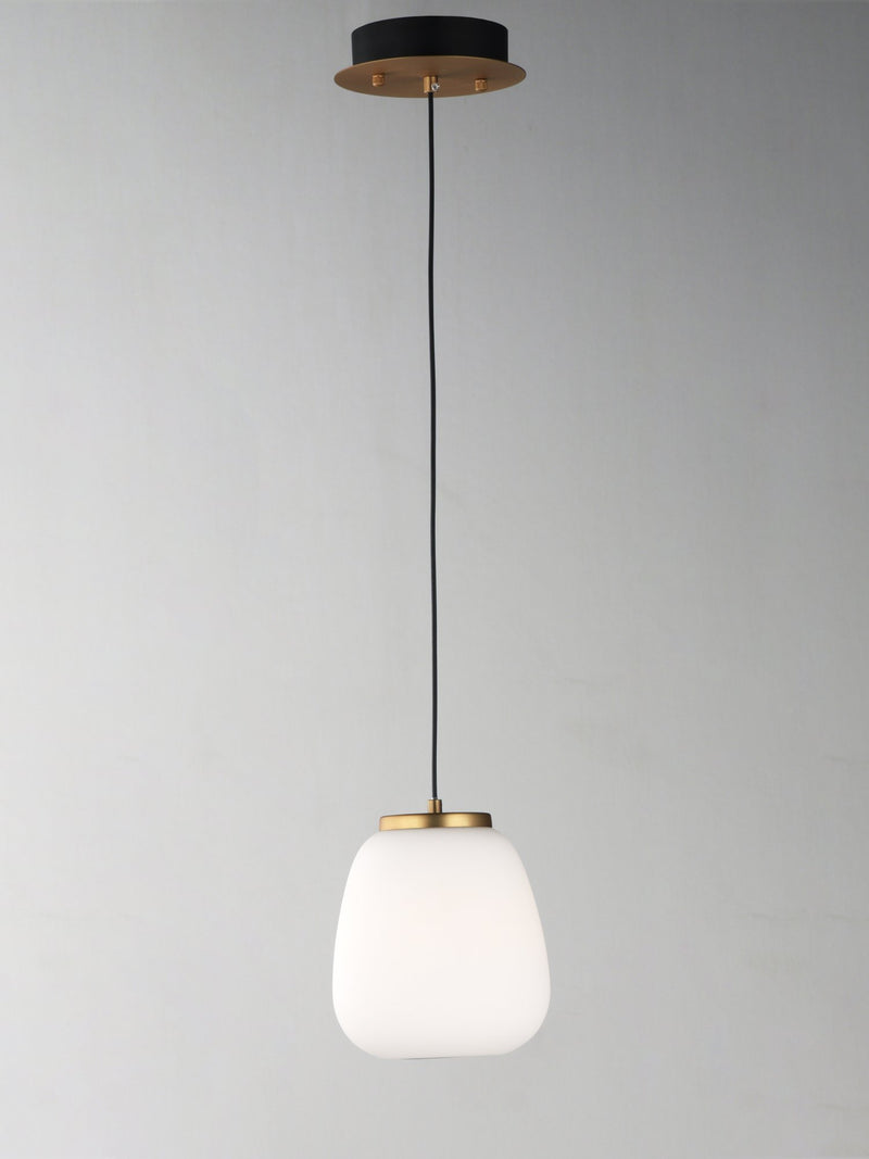 Soji 2-Light 8.75" Tall LED Pendant in Black / Gold