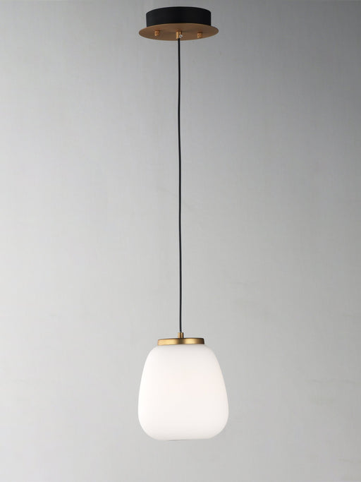 Soji 2-Light 8.75" Tall LED Pendant in Black / Gold
