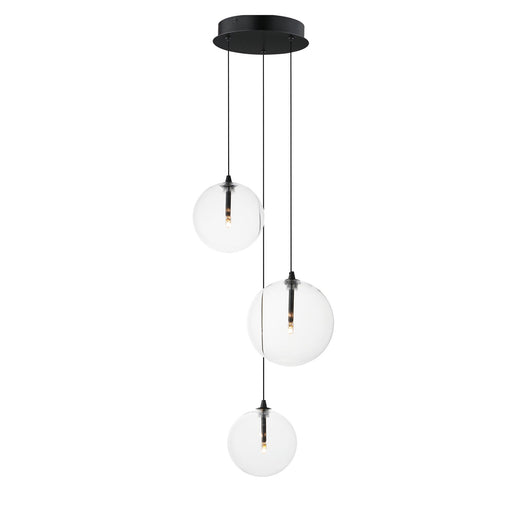 Global 3-Light LED Pendant in Black