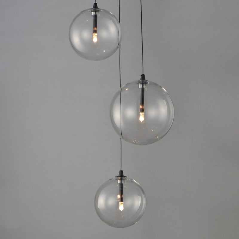 Global 3-Light LED Pendant in Black