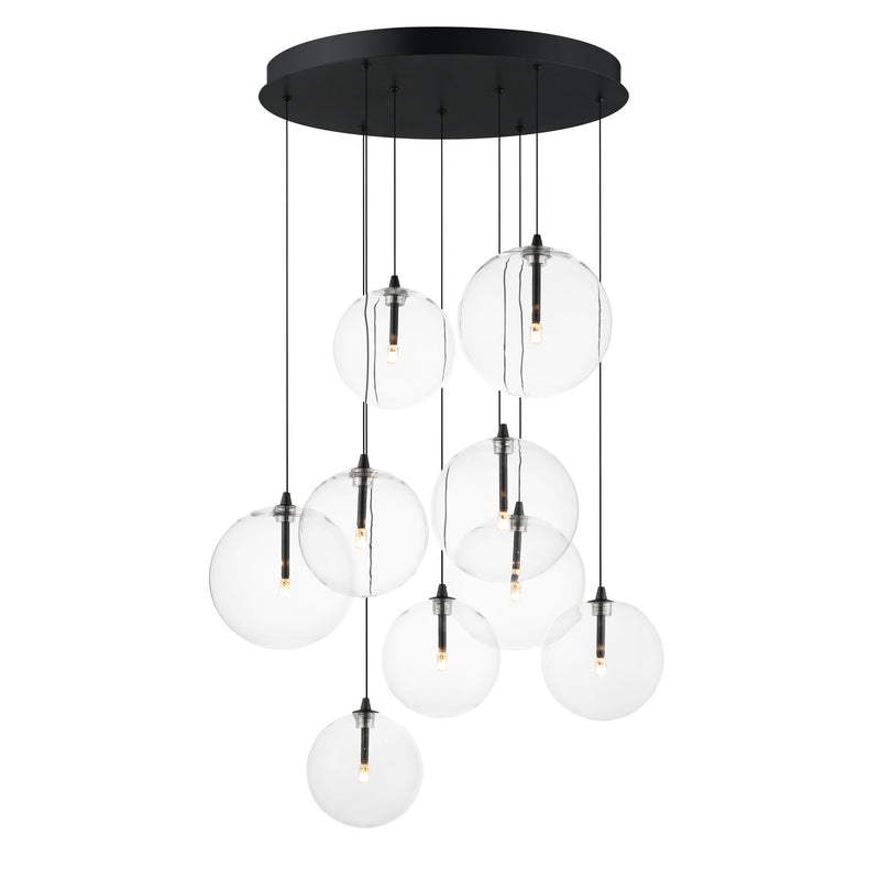 Global 9-Light LED Pendant in Black