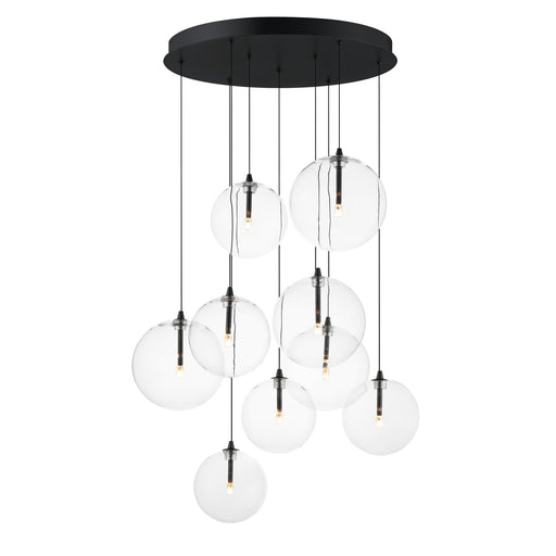 Global 9-Light LED Pendant in Black