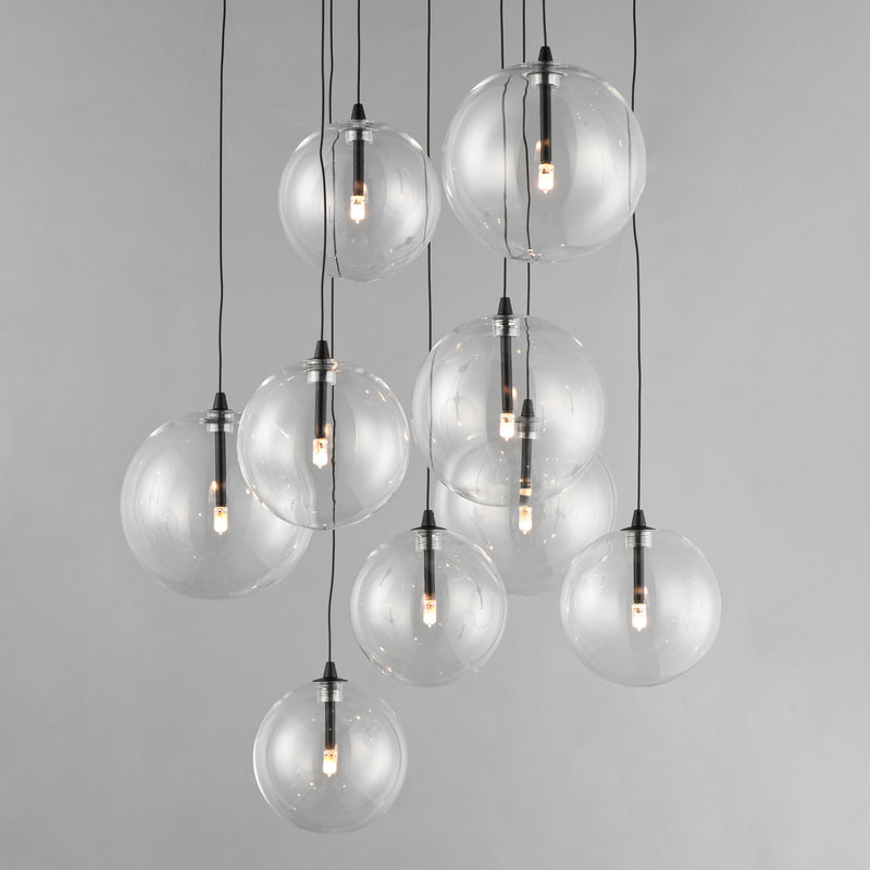Global 9-Light LED Pendant in Black
