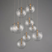 Global 9-Light LED Pendant in Natural Aged Brass