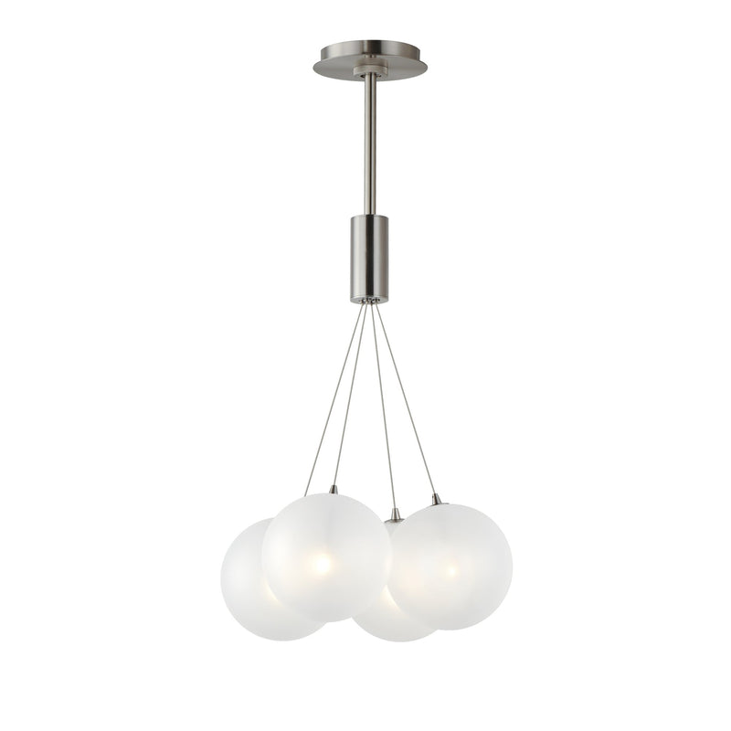 Burst 4-Light LED Pendant in Satin Nickel