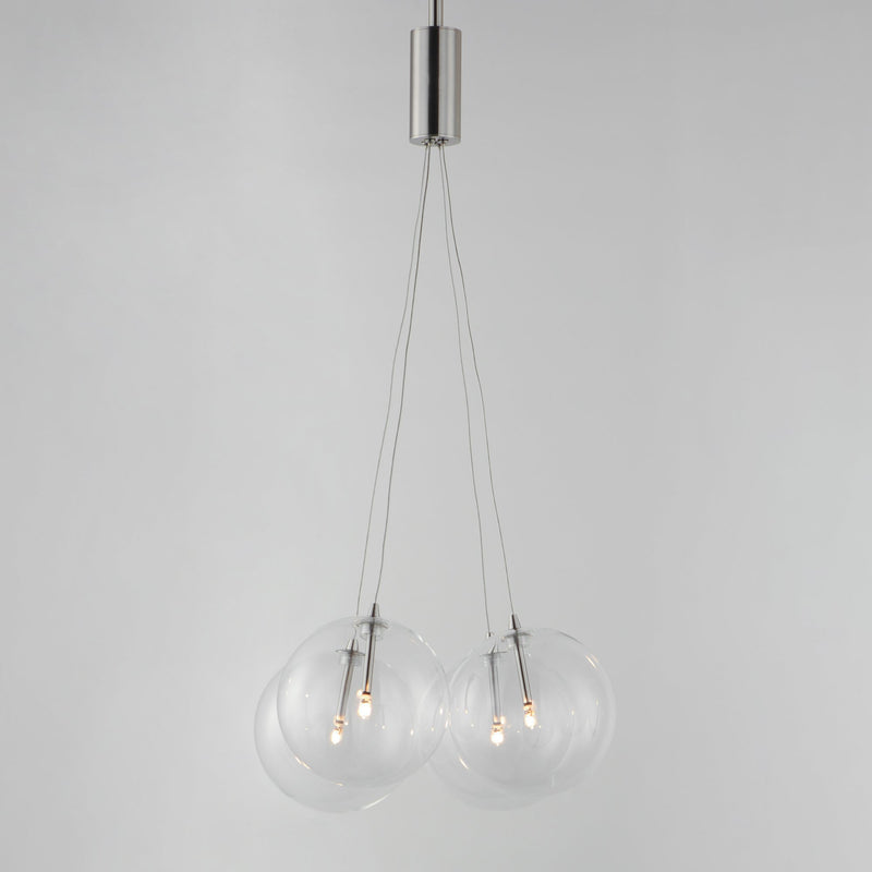 Burst 4-Light LED Pendant in Satin Nickel