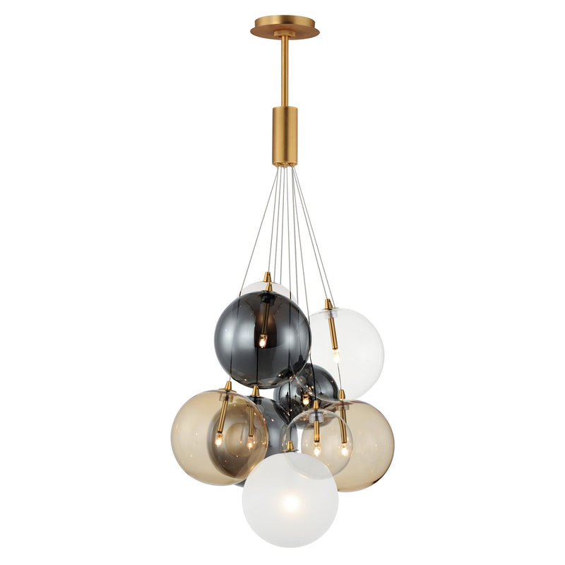 Burst 9-Light LED Pendant in Gold