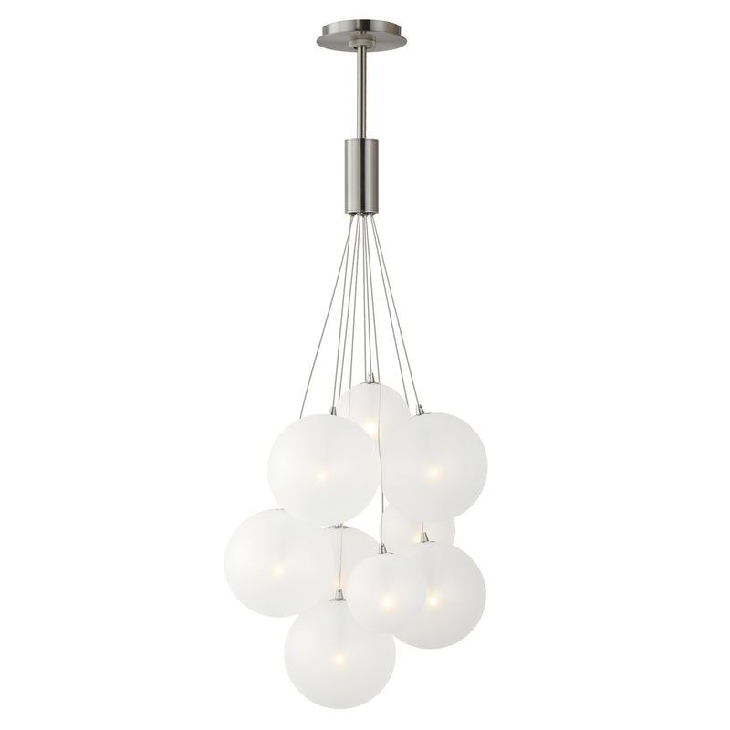 Burst 9-Light LED Pendant in Satin Nickel