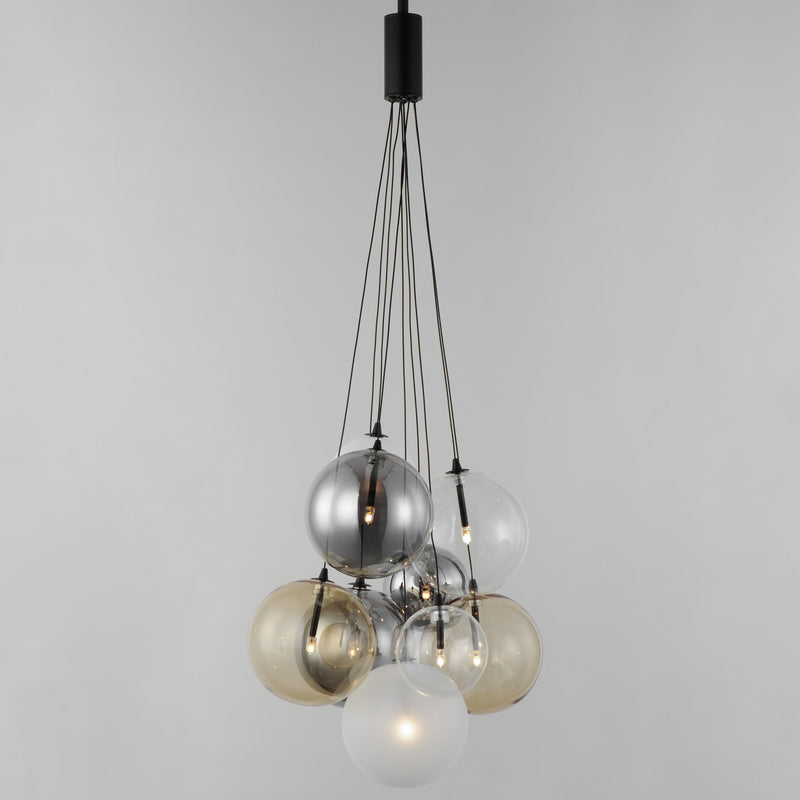 Burst 9-Light LED Pendant in Black