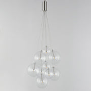 Burst 9-Light LED Pendant in Satin Nickel