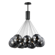 Burst 20-Light LED Pendant in Black