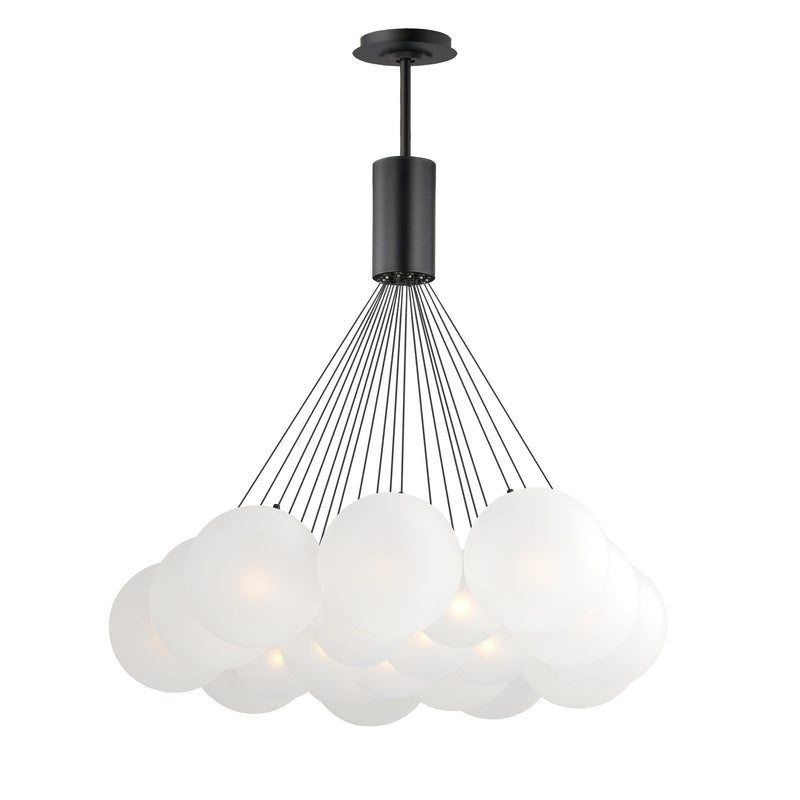 Burst 20-Light LED Pendant in Black