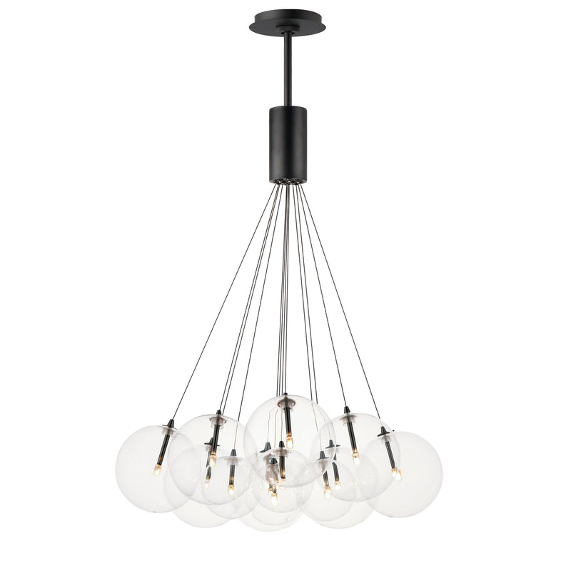 Burst 12-Light LED Pendant in Black