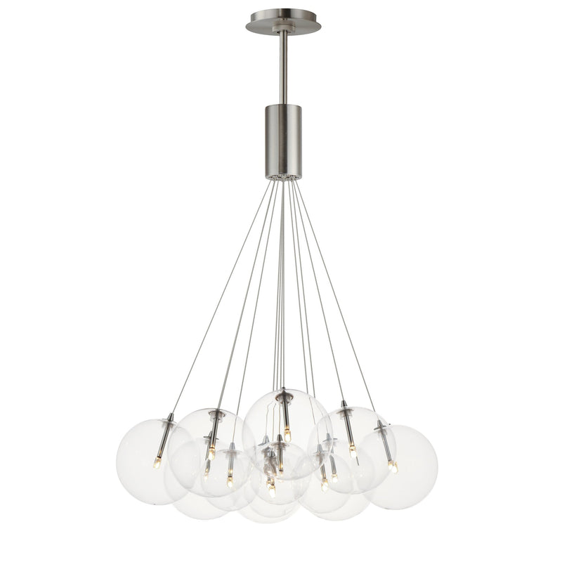 Burst 12-Light LED Pendant in Satin Nickel
