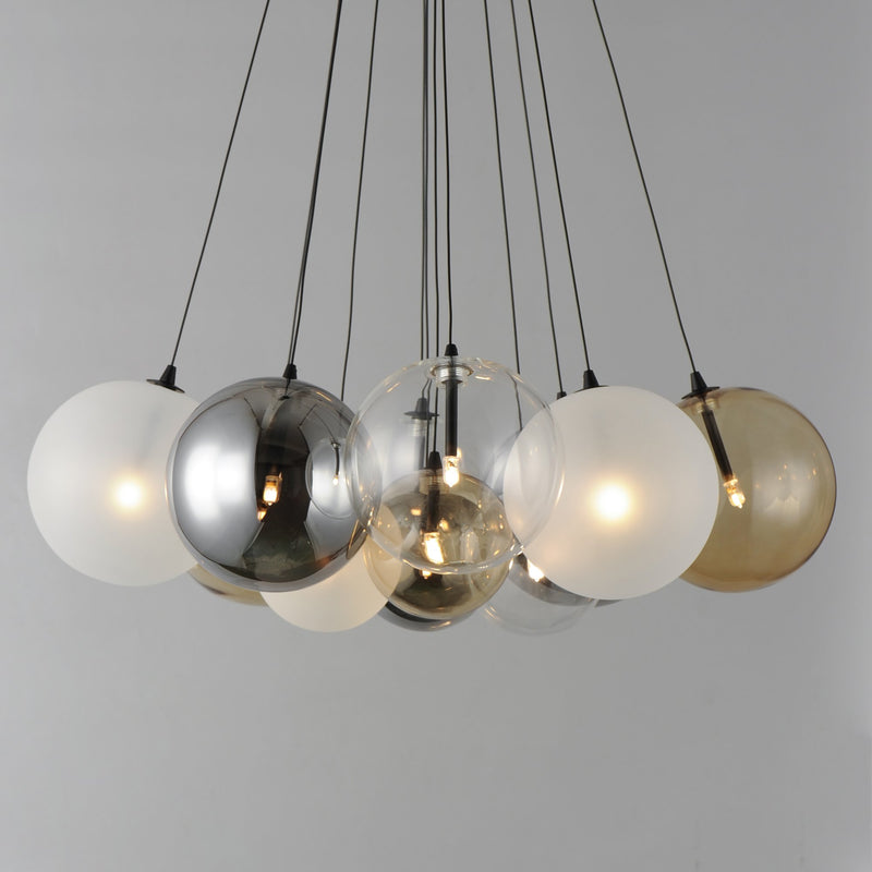 Burst 12-Light LED Pendant in Black