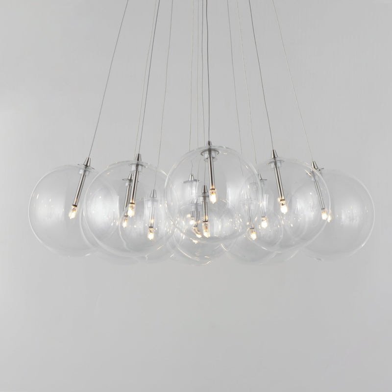 Burst 12-Light LED Pendant in Satin Nickel