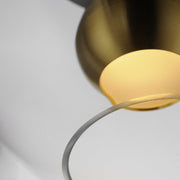 Nucleus LED Semi-Flush Mount in Black / Natural Aged Brass