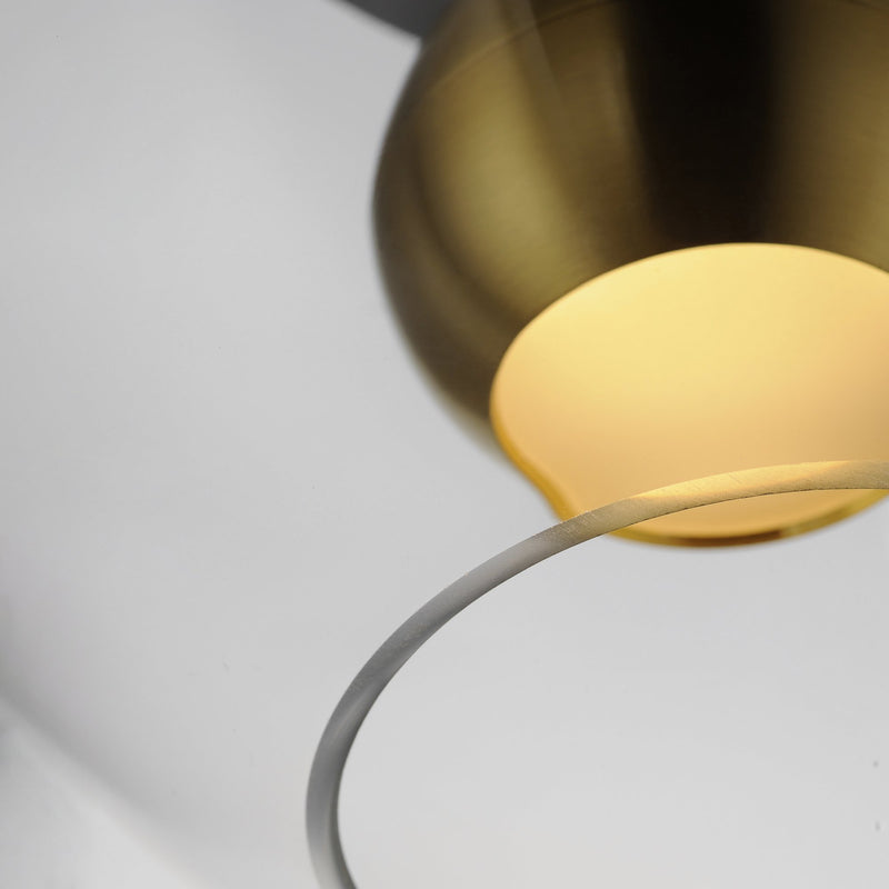 Nucleus LED Semi-Flush Mount in Black / Natural Aged Brass