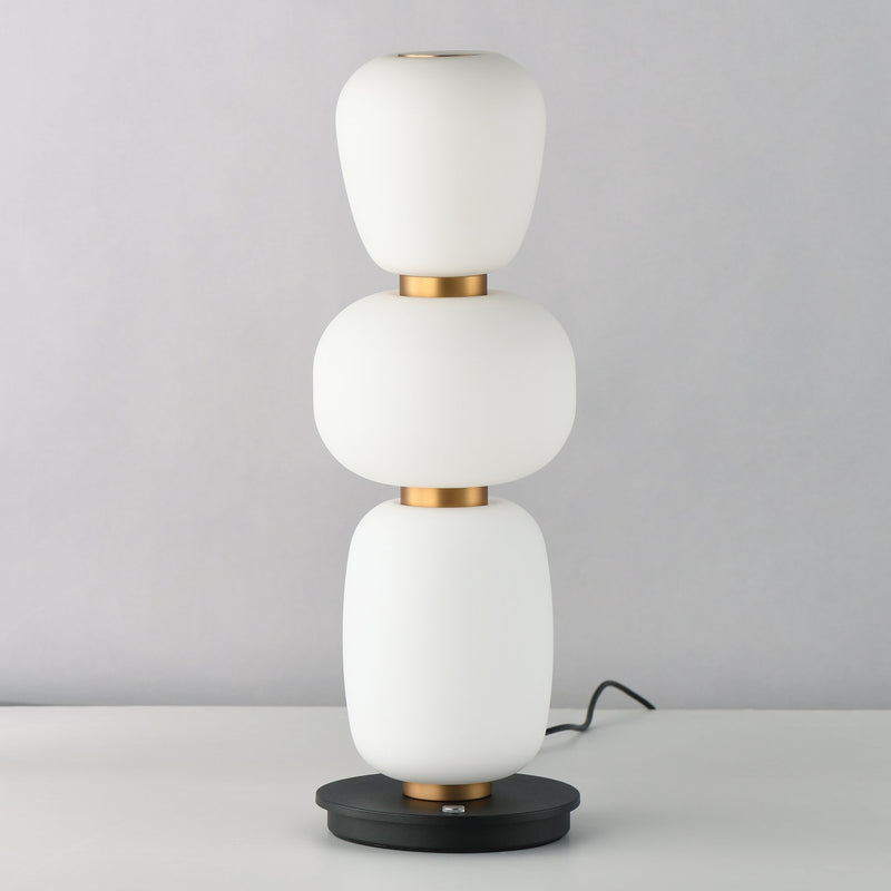 Soji Triple Stack LED Table Lamp in Black / Gold