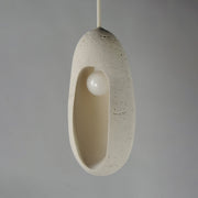 Luna Elongated LED Pendant in Chaulk White