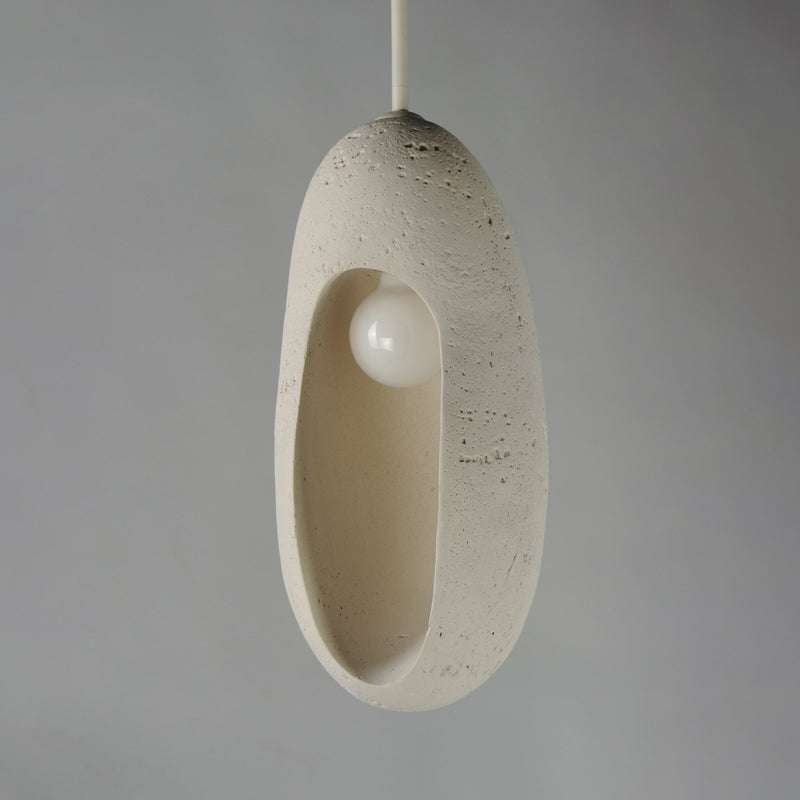 Luna Elongated LED Pendant in Chaulk White