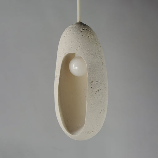 Luna Elongated LED Pendant in Chaulk White