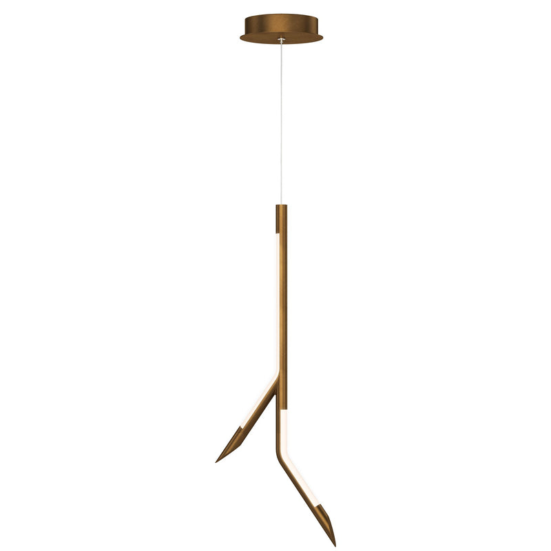 Scion 24" LED Pendant in Weathered Brass