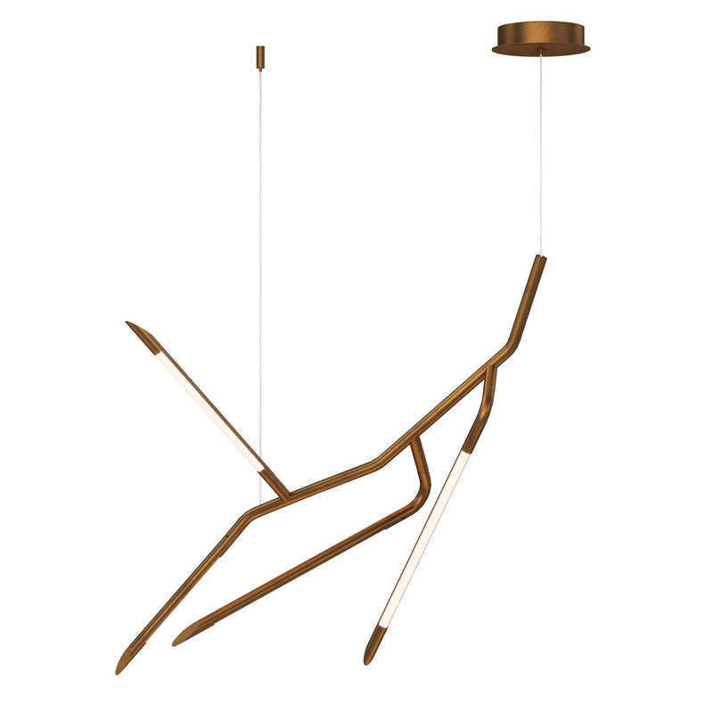 Scion 27" LED Chandelier in Weathered Brass