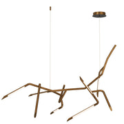 Scion 50" LED Chandelier in Weathered Brass