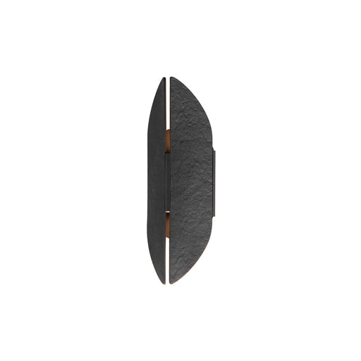 Tectonic 14" Outdoor LED Sconce in Black / Antique Brass