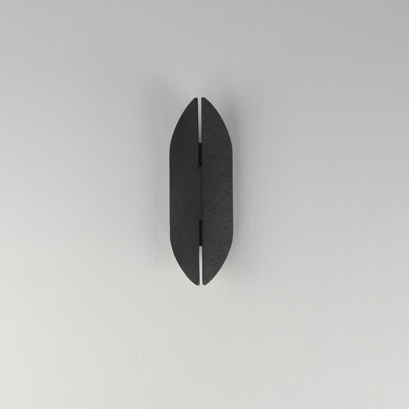Tectonic 14" Outdoor LED Sconce in Black / Antique Brass