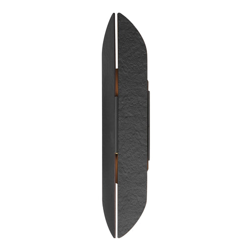 Tectonic 22" Outdoor LED Sconce in Black / Antique Brass