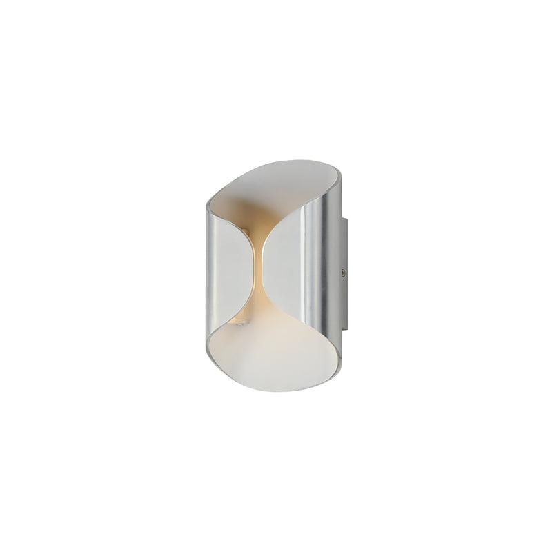 Folio 10" LED Outdoor Wall Sconce in Satin Aluminum / White