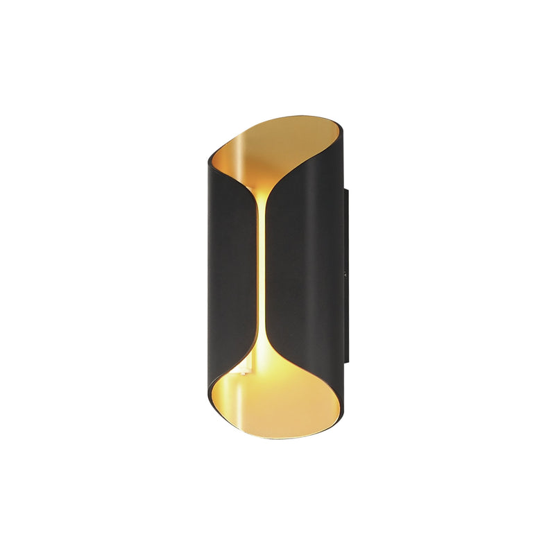 Folio 14" LED Outdoor Wall Sconce in Black / Gold