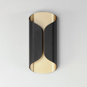 Folio 14" LED Outdoor Wall Sconce in Black / Gold