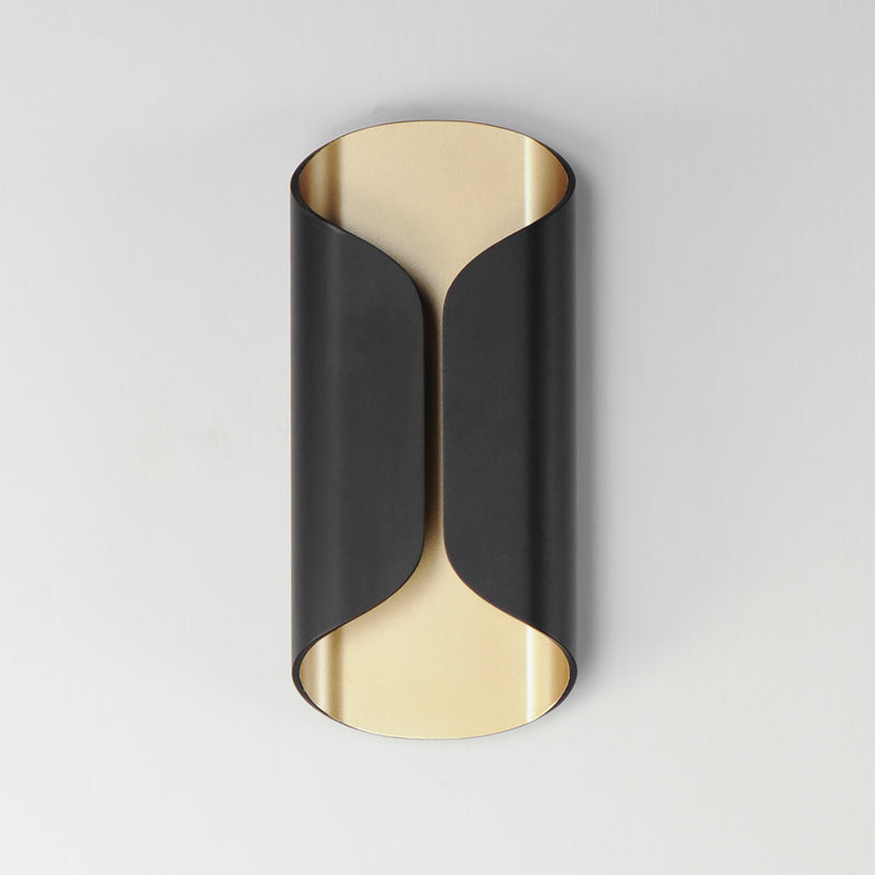 Folio 14" LED Outdoor Wall Sconce in Black / Gold