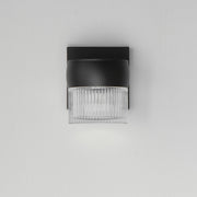 Modular 1-Light LED Outdoor Wall Sconce with Glass Shade in Black