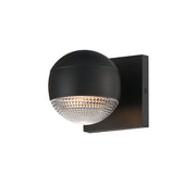 Modular 1-Light LED Outdoor Wall Sconce with Glass Shade in Black