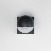 Modular 1-Light LED Outdoor Wall Sconce with Glass Shade in Black