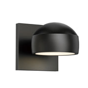 Modular Dome 1-Light LED Outdoor Wall Sconce in Black