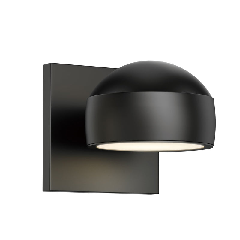 Modular Dome 1-Light LED Outdoor Wall Sconce in Black