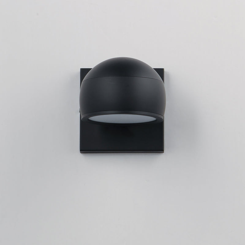 Modular Dome 1-Light LED Outdoor Wall Sconce in Black