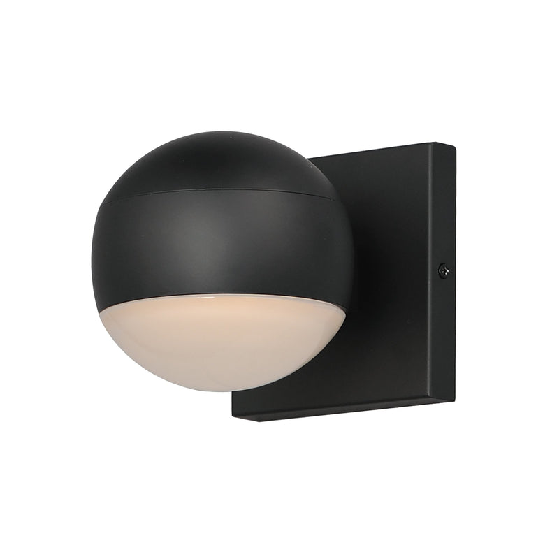 Modular Globe 1-Light LED Outdoor Wall Sconce in Black