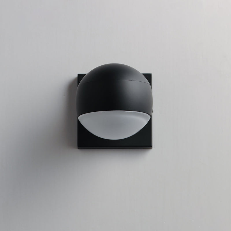 Modular Globe 1-Light LED Outdoor Wall Sconce in Black