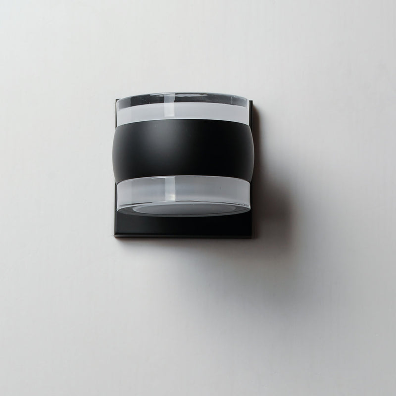 Modular Can 2-Light LED Outdoor Wall Sconce in Black