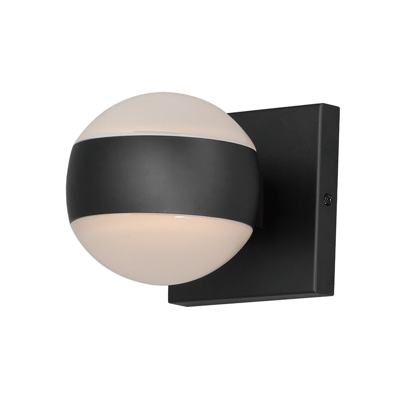 Modular Globe 2-Light LED Outdoor Wall Sconce in Black